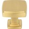 Jeffrey Alexander 1-1/4" Overall Length Brushed Gold Square Renzo Cabinet Knob 141BG - alternate 5